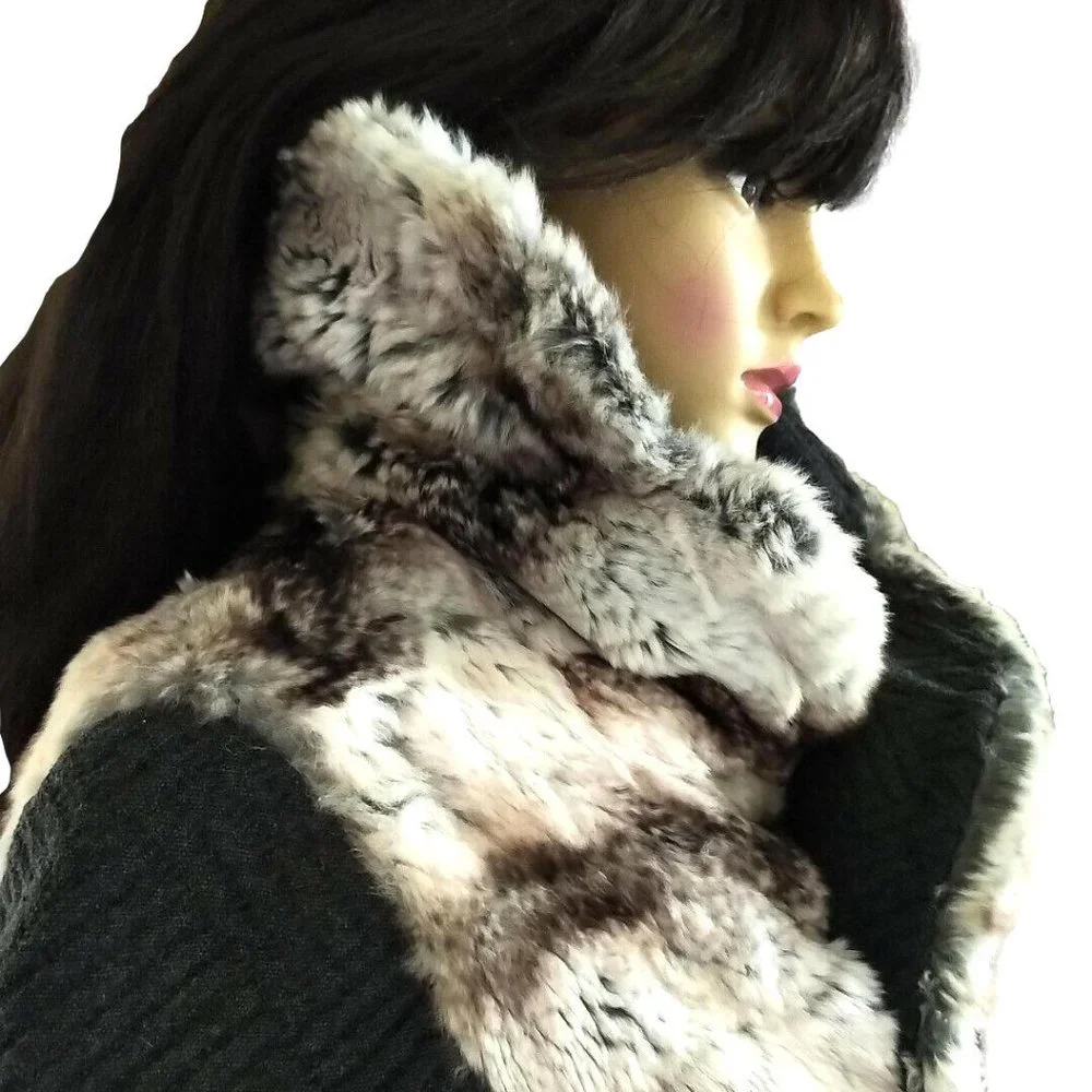 Custom Made Monaco Genuine Ermine Fur Après-ski Jacket Coact 38 6 M - Picture 8 of 10